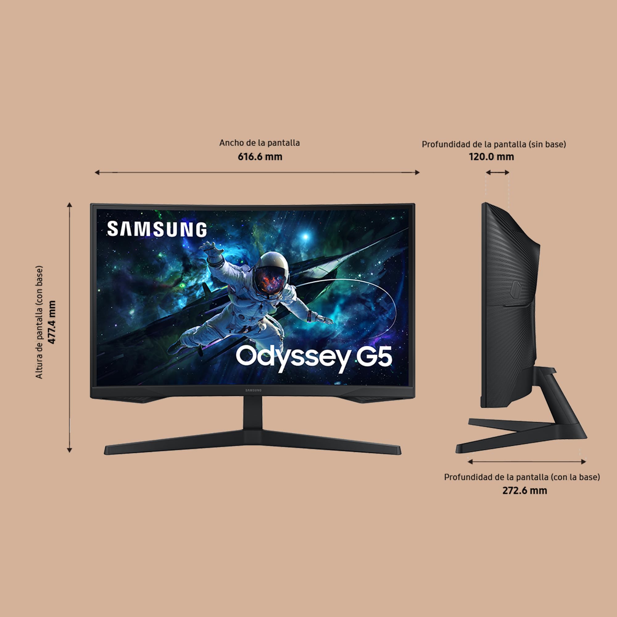 Monitor Gaming Curvo Samsung Odyssey G5 S27CG552EU 27'/ QHD/ 1ms/ 165Hz/ VA/ Negro Monitor Gaming Curvo Samsung Odyssey G5 S27CG552EU 27'/ QHD/ 1ms/ 165Hz/ VA/ Negro